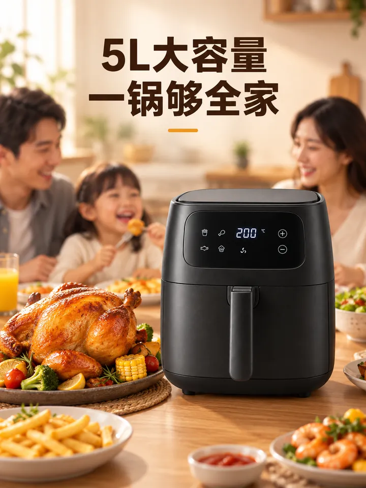 5L 大容量空气炸锅商品详情图 3