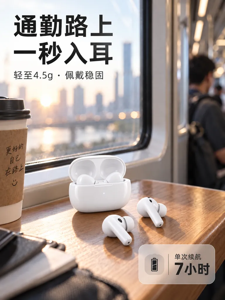 白色降噪耳机复刻图 2